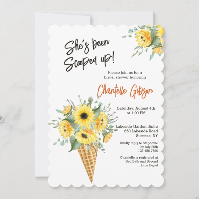 Waffle Cone Bouquet Invitation (Front)