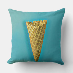 Waffle cone for ice cream lovers cushion