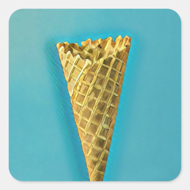 Waffle cone for ice cream lovers square sticker (Front)