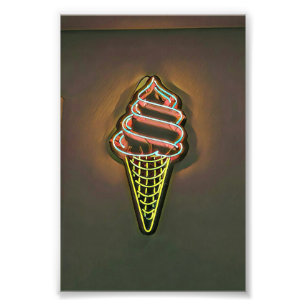 Waffle cone photo print