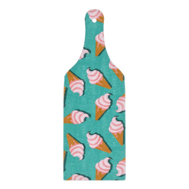 Waffle cones ice cream and frozen yogurt pattern cutting board (Front)