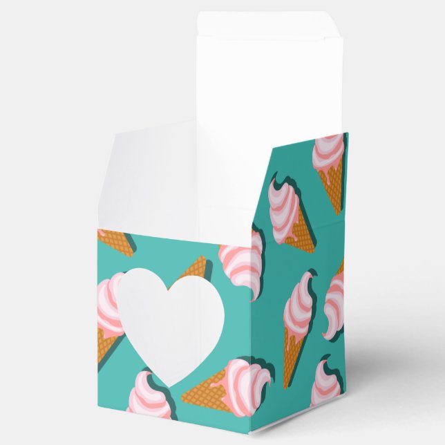 Waffle cones ice cream and frozen yogurt pattern favour box (Opened)