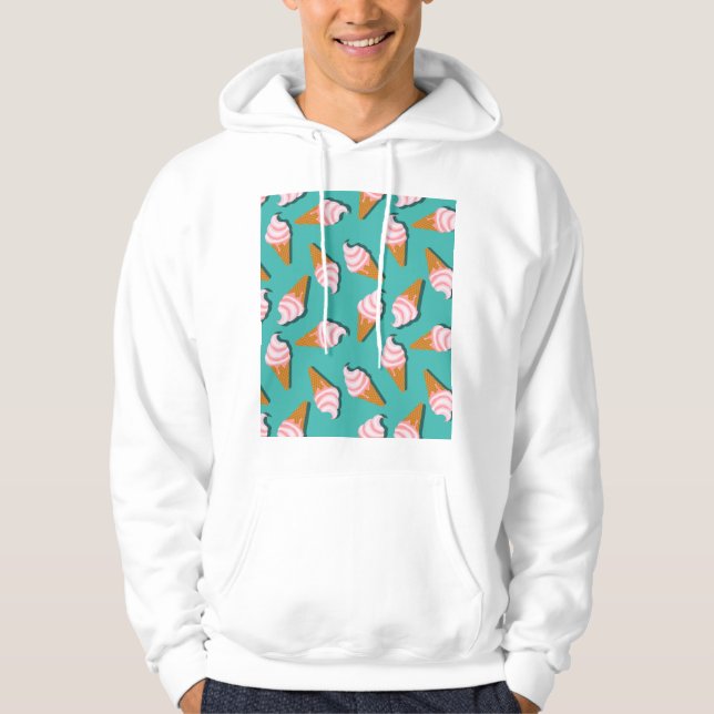 Waffle cones ice cream and frozen yogurt pattern hoodie (Front)