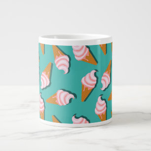 Waffle cones ice cream and frozen yogurt pattern large coffee mug