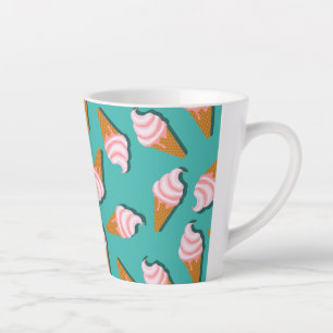 Waffle cones ice cream and frozen yogurt pattern latte mug
