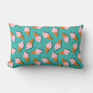 Waffle cones ice cream and frozen yogurt pattern lumbar cushion