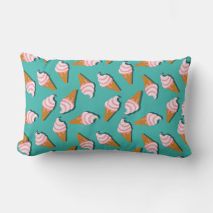 Waffle cones ice cream and frozen yogurt pattern lumbar cushion