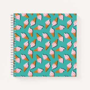 Waffle cones ice cream and frozen yogurt pattern notebook