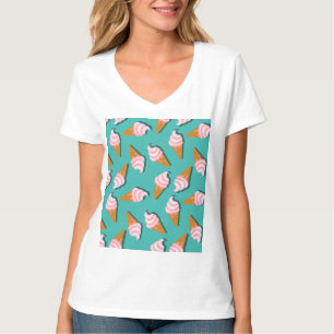 Waffle cones ice cream and frozen yogurt pattern T T-Shirt