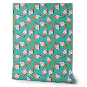 Waffle cones ice cream and frozen yogurt pattern wallpaper