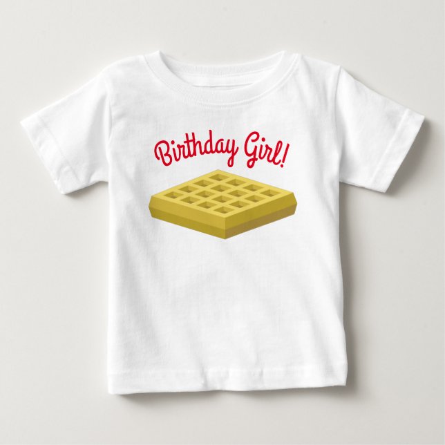 Waffle Cute Breakfast Brunch Kids 1st Birthday Baby T-Shirt (Front)