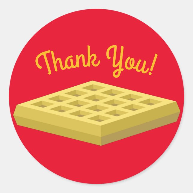 Waffle Cute Breakfast Brunch Kids 1st Birthday Classic Round Sticker (Front)