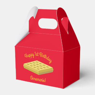 Waffle Cute Breakfast Brunch Kids 1st Birthday Favour Box