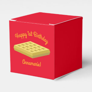 Waffle Cute Breakfast Brunch Kids 1st Birthday Favour Box