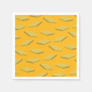 Waffle Cute Breakfast Brunch Kids 1st Birthday Napkin