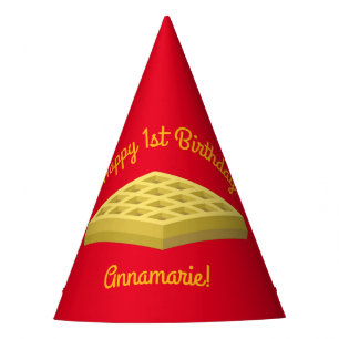 Waffle Cute Breakfast Brunch Kids 1st Birthday Party Hat