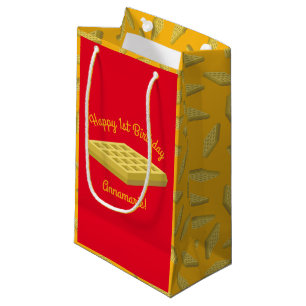 Waffle Cute Breakfast Brunch Kids 1st Birthday Small Gift Bag