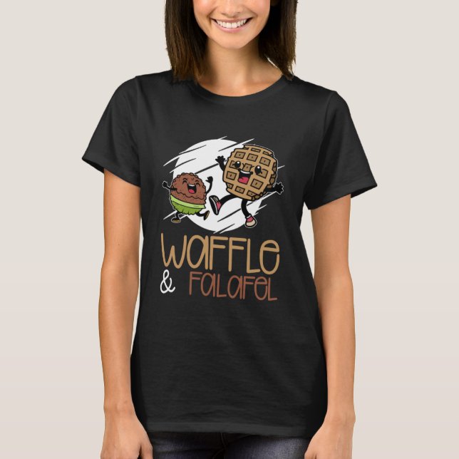 Waffle Dancing with Falaffel Ironic Food Hobby Che T-Shirt (Front)