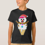 Waffle ice cream Christmas Snowman T-Shirt<br><div class="desc">This design is the perfect gift for a birthday,  Christmas and other celebrations. It is suitable for women,  men and kids.</div>