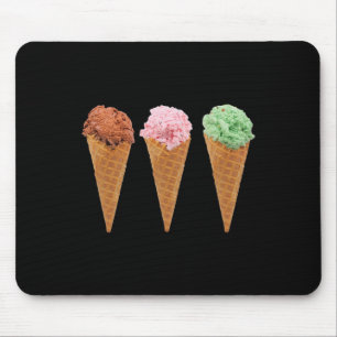 Waffle Ice Cream Cones And Chocolate Ice Cream Mouse Pad