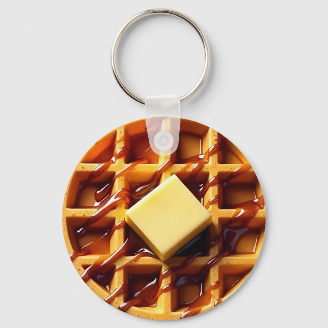 Waffle illustration  key ring (Front)