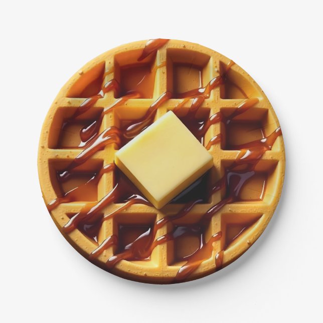 Waffle illustration paper plate (Front)