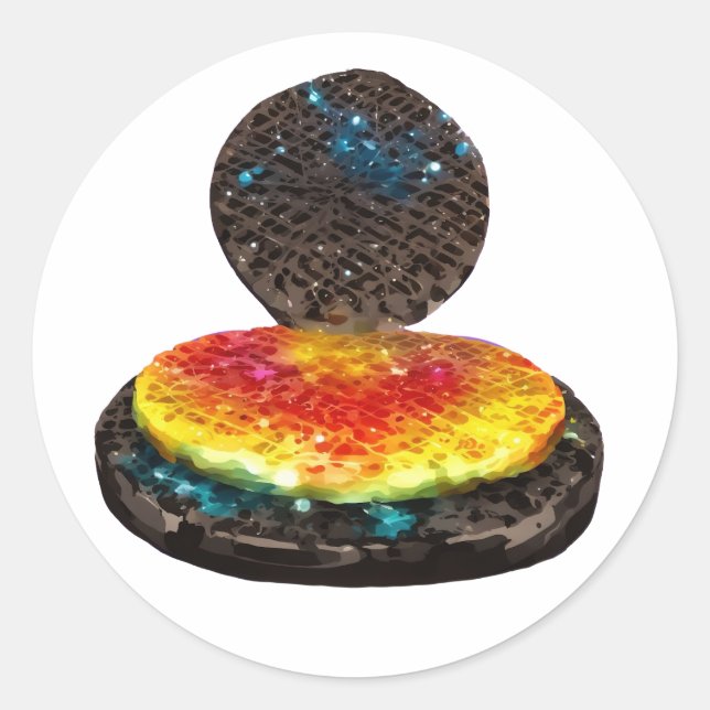 Waffle iron classic round sticker (Front)