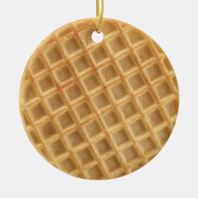 Waffle Patterned Ceramic Tree Decoration (Front)