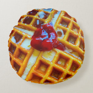 Waffle Photo Round Cushion