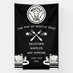 Waffle Shop Or Popup Food Stall Banner