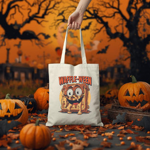 Waffle-ween Funny Halloween Breakfast Waffle Pun Tote Bag