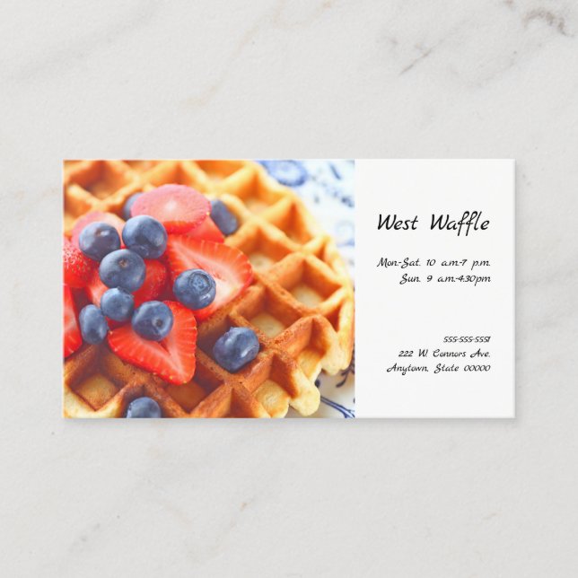 Waffle with fresh berries business card (Front)