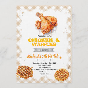 Waffles and chicken party Invitation