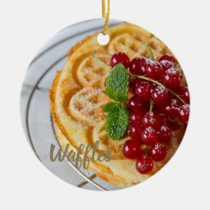 Waffles homemade with currants for sweet tooth ceramic tree decoration