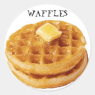Waffles on Round Stickers