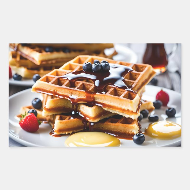 Waffles Rectangular Sticker (Front)