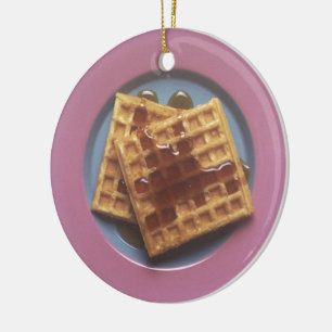 Waffles With Syrup Ceramic Tree Decoration