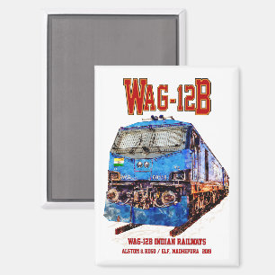 WAG-12B Locomotive. Indian Railways freight train Magnet