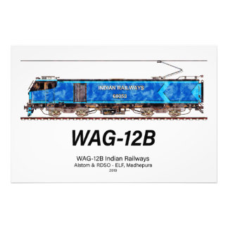 WAG-12B Locomotive. Indian Railways freight train Photo Print