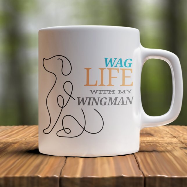 Wag life with my wingman Dog Ownwer  Large Coffee Mug (Creator Uploaded)