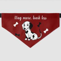 Wag more, bark less, Cute Dog Collar Bandanna