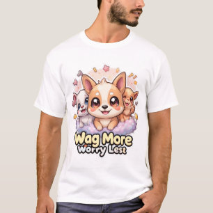 Wag More Worry Less Cute Dog Tee for Pet Lovers