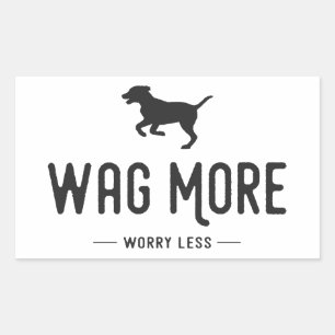 Wag More Worry Less Rectangular Sticker