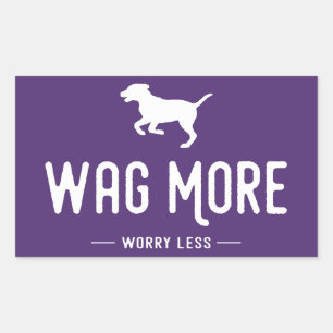 Wag More Worry Less Rectangular Sticker