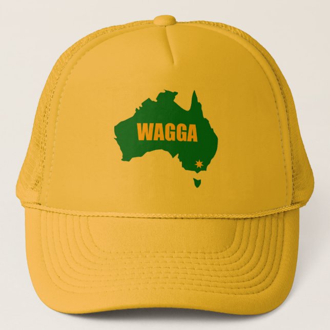 Wagga Wagga Green and Gold Map Cap (Front)