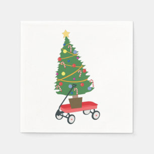 Wagon Christmas Tree Napkin