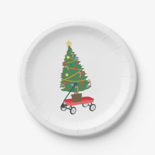 Wagon Christmas Tree Paper Plate