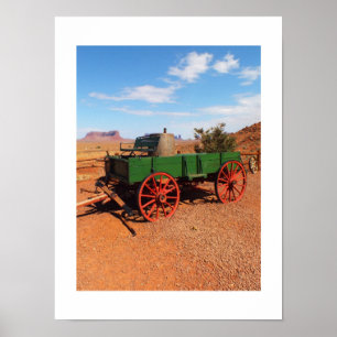 Wagon in Monument Valley Poster