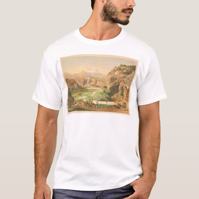 Wagon Trains arriving at Outpost (1838A) T-Shirt (Front)