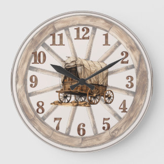 Wagon Wheel Covered Wagon Wall Clock 2